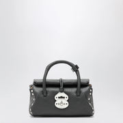 Black Grained Leather Baby Bag