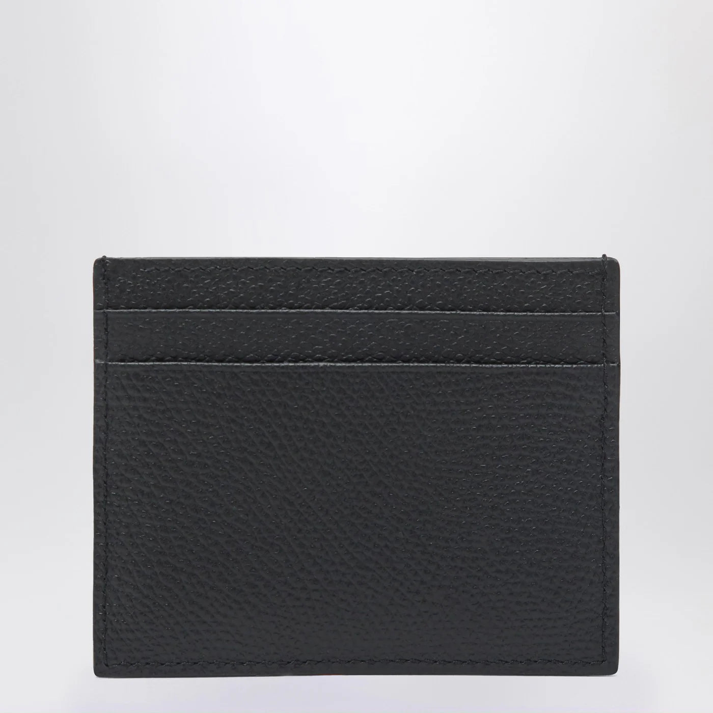 Black Grained Leather Card Holder for Everyday Use