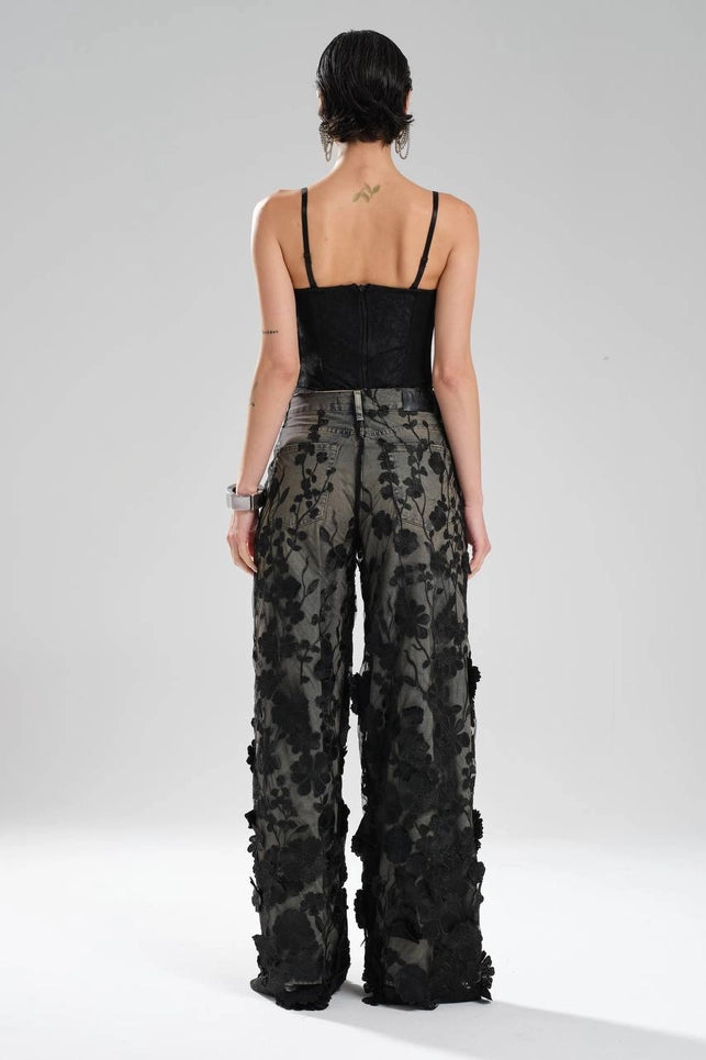 Black Lace Corset Top with Front Ribbon Tie