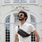 Black Leather Fanny Pack Belly Bag - Independent People-Fanny Pack-Time Resistance-Black-Urbanheer