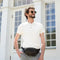 Black Leather Fanny Pack Belly Bag - Independent People-Fanny Pack-Time Resistance-Black-Urbanheer