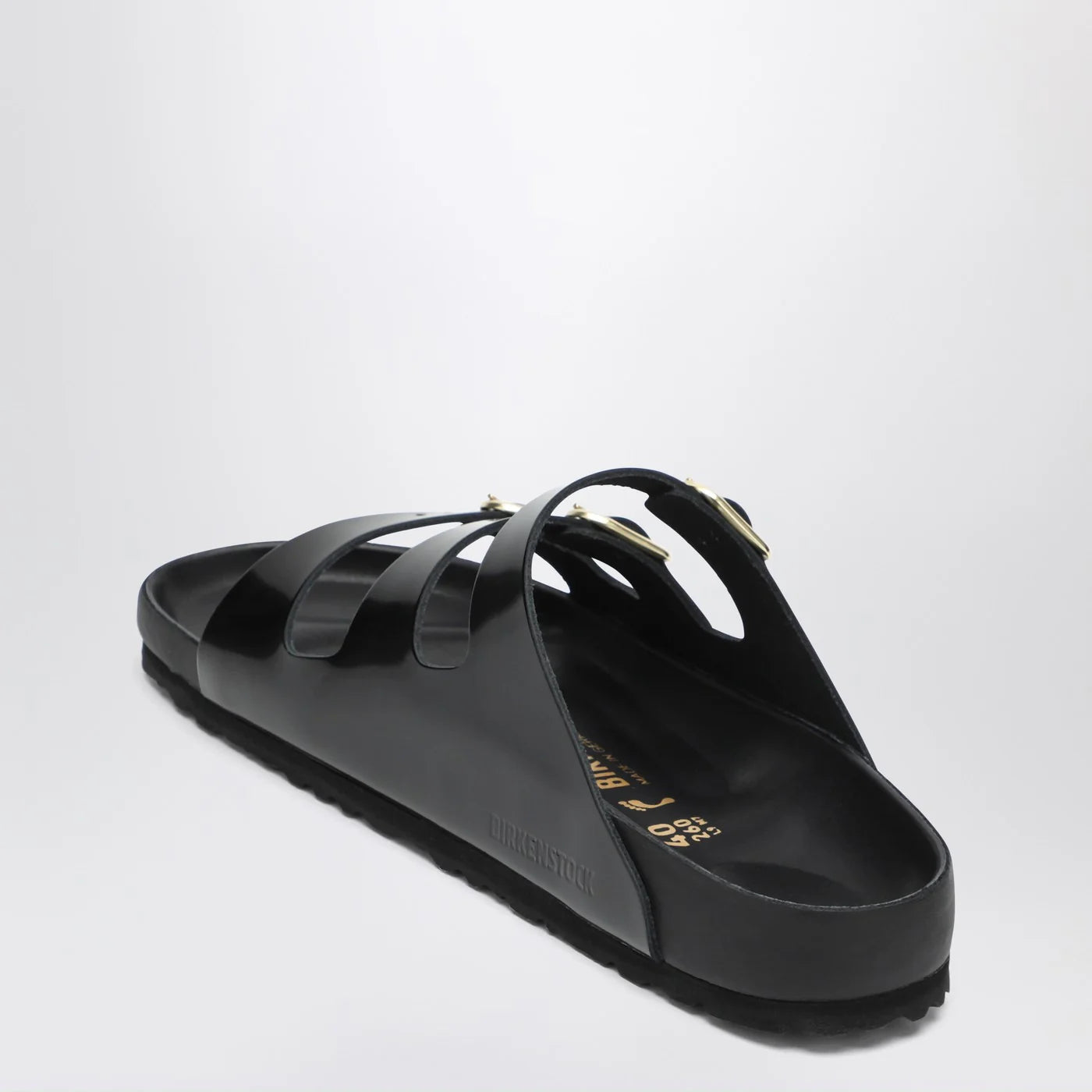 Black Leather Slides with Cork Footbed for Everyday Comfort