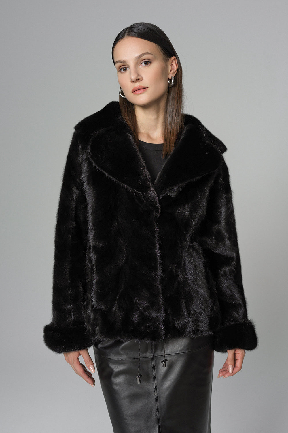Black Luxury Genuine Mink Fur Jacket-Fur Jackets-Buy Me Fur Ltd-Black-XS-Genuine Mink Fur-Urbanheer