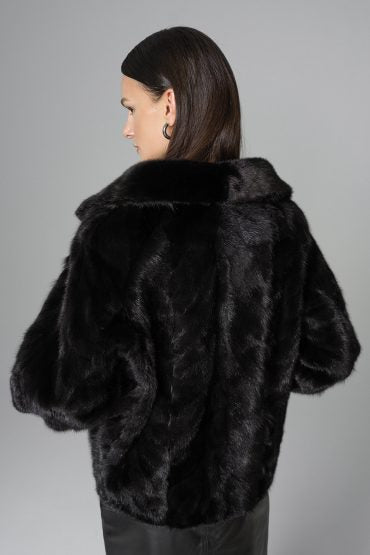 Black Luxury Genuine Mink Fur Jacket-Fur Jackets-Buy Me Fur Ltd-Black-XS-Genuine Mink Fur-Urbanheer