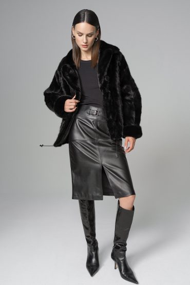 Black Luxury Genuine Mink Fur Jacket-Fur Jackets-Buy Me Fur Ltd-Black-XS-Genuine Mink Fur-Urbanheer