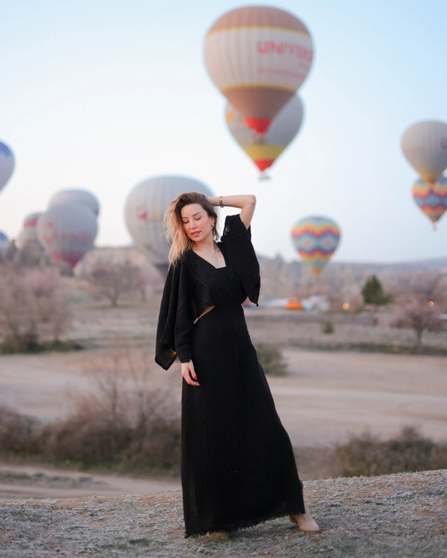 Black Maxi Cotton Dress-Dress-Moa-BLACK-Urbanheer