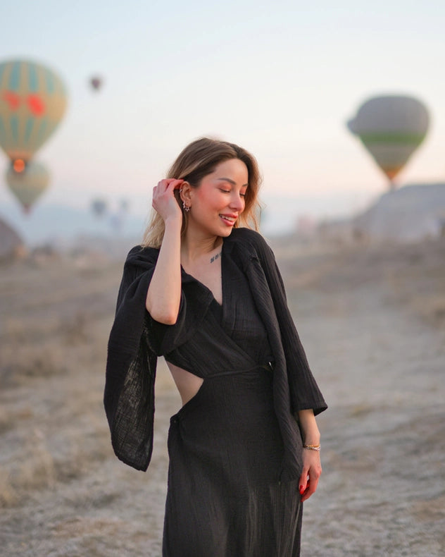 Black Maxi Cotton Dress-Dress-Moa-BLACK-Urbanheer