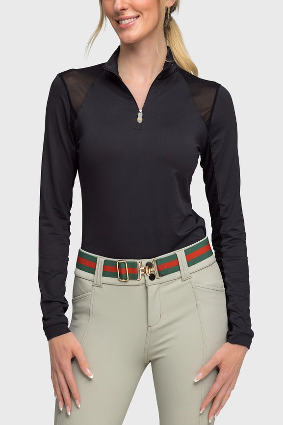 Black Mesh Shoulder Long Sleeve Sun Shirt-Shirt-Kastel Denmark-XXS-Urbanheer