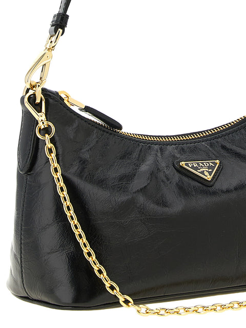 Black Mini Prada Re-edition Shoulder Bag