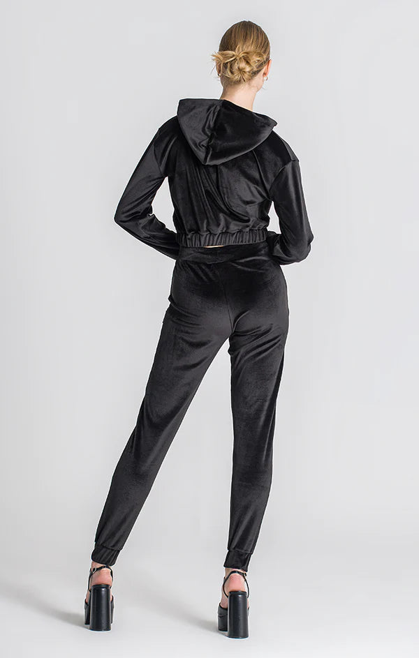 Black Montecarlo Cropped Hoodie-Clothing - Women-Gianni Kavanagh-Urbanheer