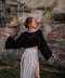 Black Muslin Off Shoulder Crop Top Blouse-Blouses-Moa-Black-Urbanheer