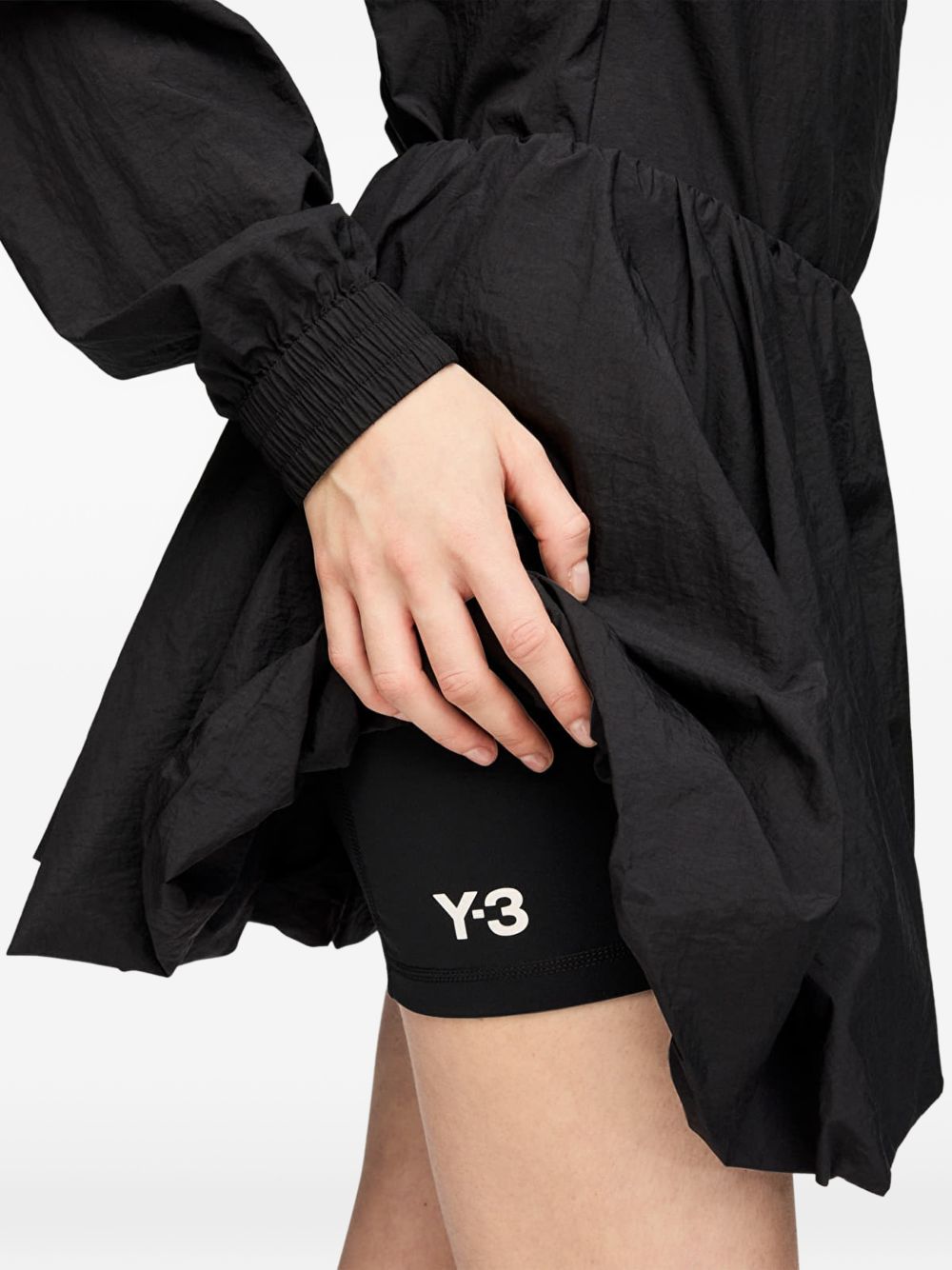 Black Nylon Asymmetric Summer Shorts for Comfort