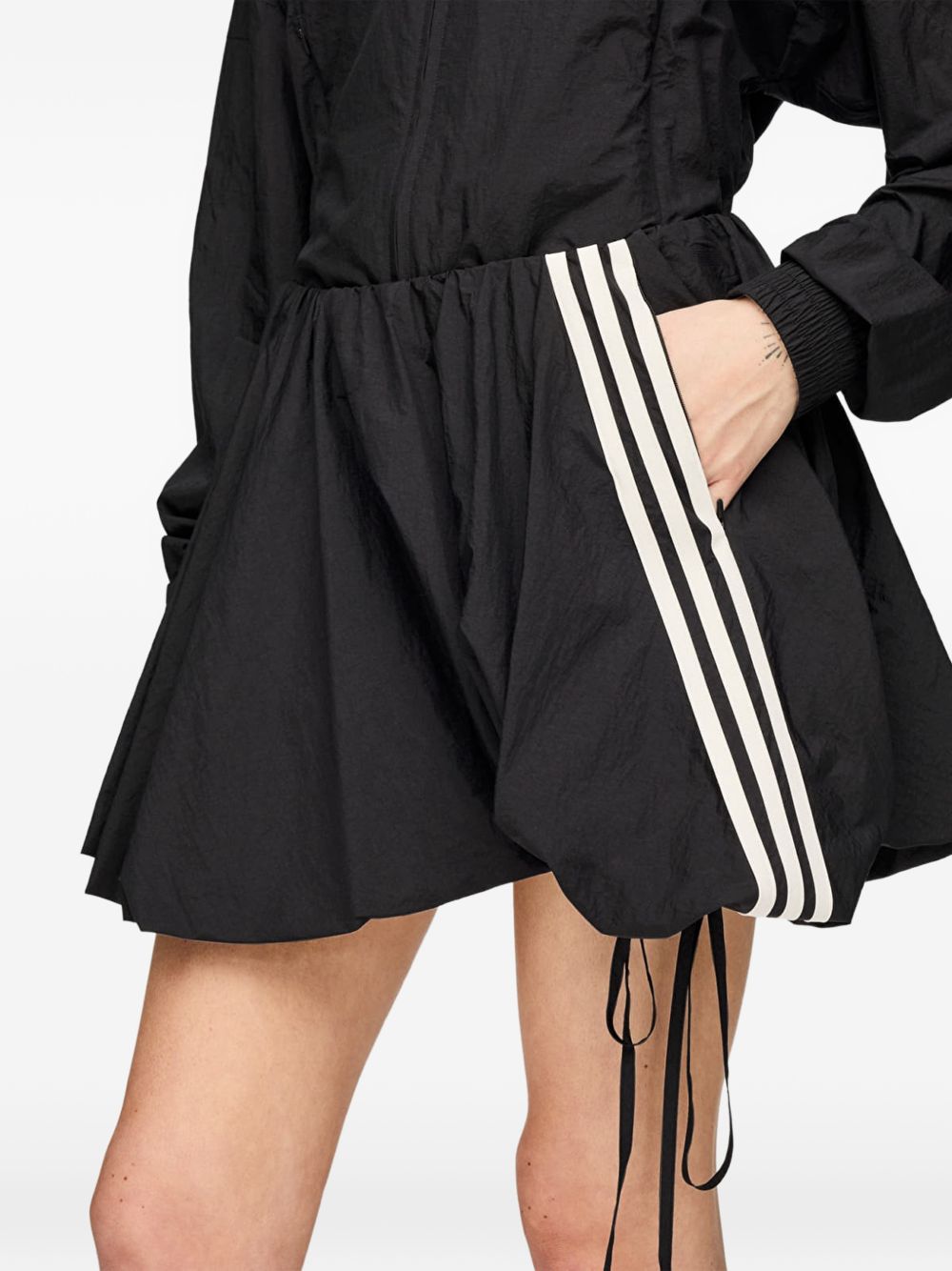 Black Nylon Asymmetric Summer Shorts for Comfort