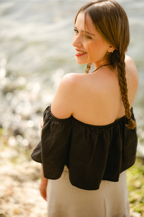 Black Off the Shoulder Top