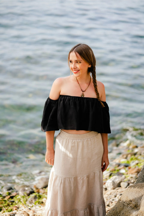 Black Off the Shoulder Top