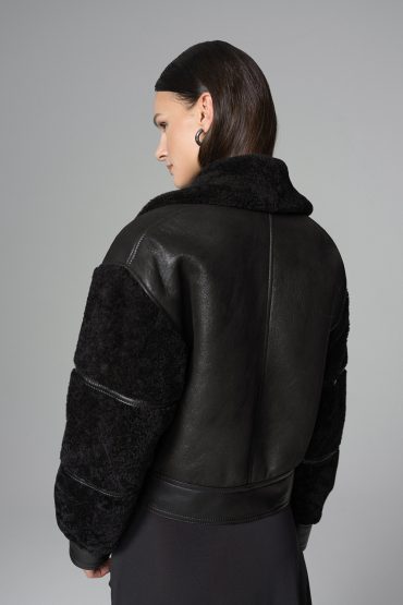 Black Oversized Shearling Leather Jacket-Leather Jackets-Buy Me Fur Ltd-Black-XS-Shearling-Urbanheer