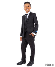 Black Perry Ellis Boys Suit, Slim-Fit 5pc (Includes Tie)-Suits-Suits America-2-Black-Urbanheer