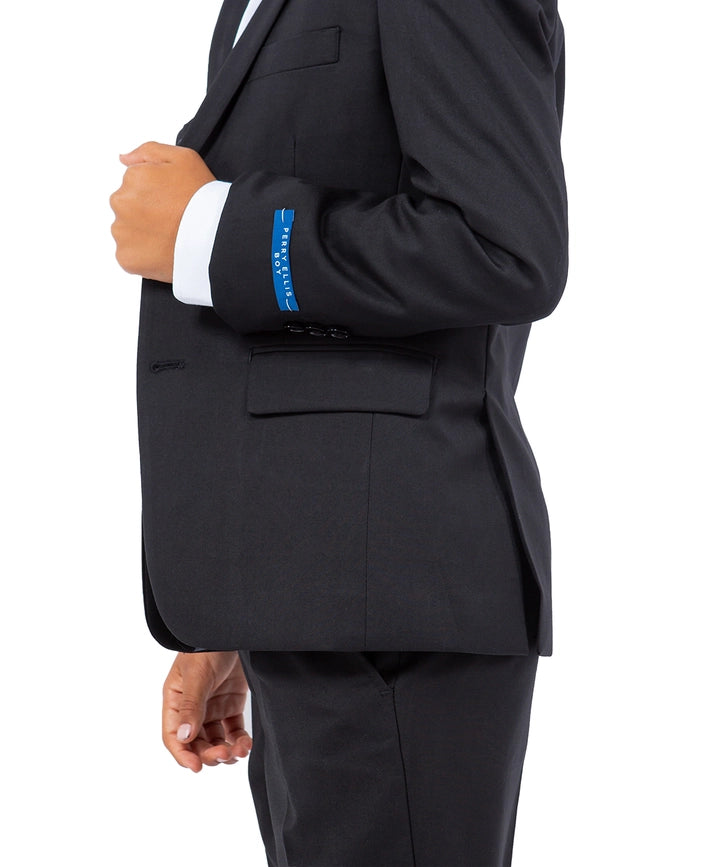 Black Perry Ellis Boys Suit, Slim-Fit 5pc (Includes Tie)-Suits-Suits America-2-Black-Urbanheer