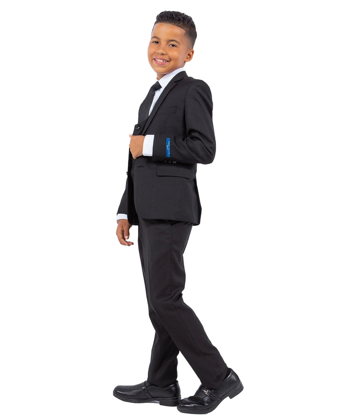 Black Perry Ellis Boys Suit, Slim-Fit 5pc (Includes Tie)-Suits-Suits America-2-Black-Urbanheer