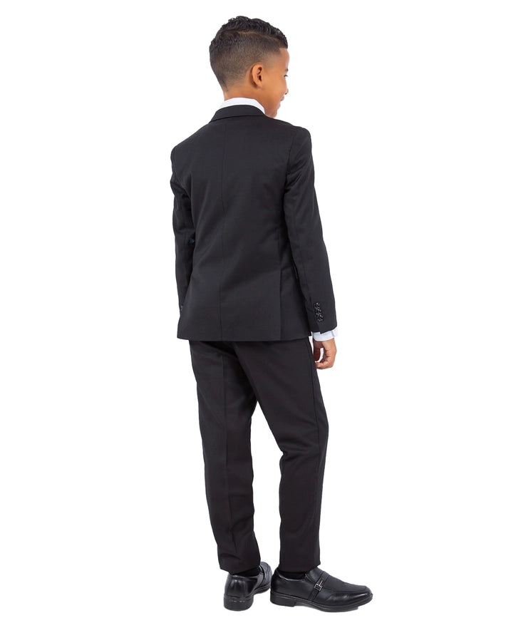 Black Perry Ellis Boys Suit, Slim-Fit 5pc (Includes Tie)-Suits-Suits America-2-Black-Urbanheer