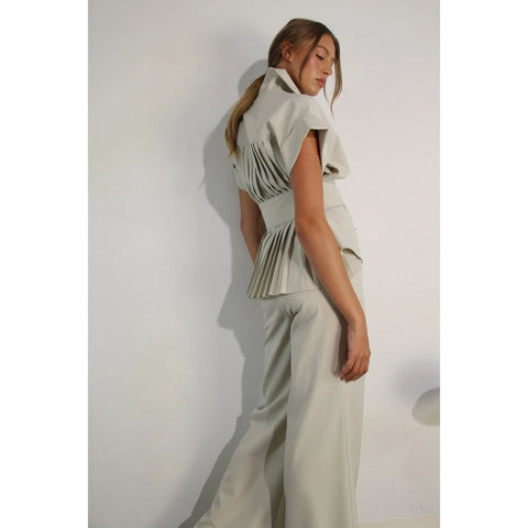 Black Pleated Jacket and Pants Set-Set-Mulla-S-MISTY DAWN-Urbanheer
