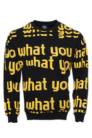 Black Printed Circle Neck Sweatshirt-Sweatshirt-Wessi-S-Black-Urbanheer