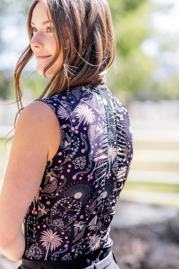 Black Regal Palm Sleeveless Sun Shirt-Shirt-Kastel Denmark-XXS-Urbanheer