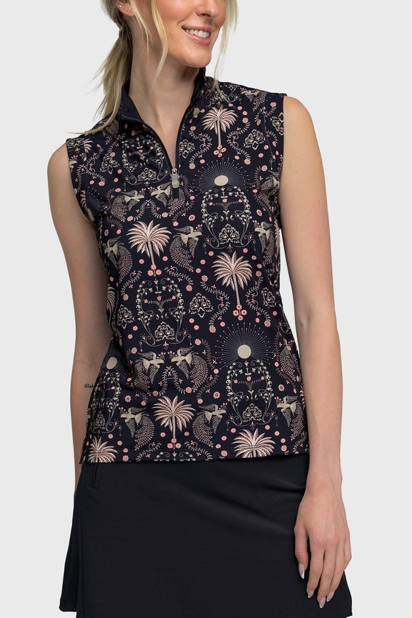 Black Regal Palm Sleeveless Sun Shirt-Shirt-Kastel Denmark-XXS-Urbanheer