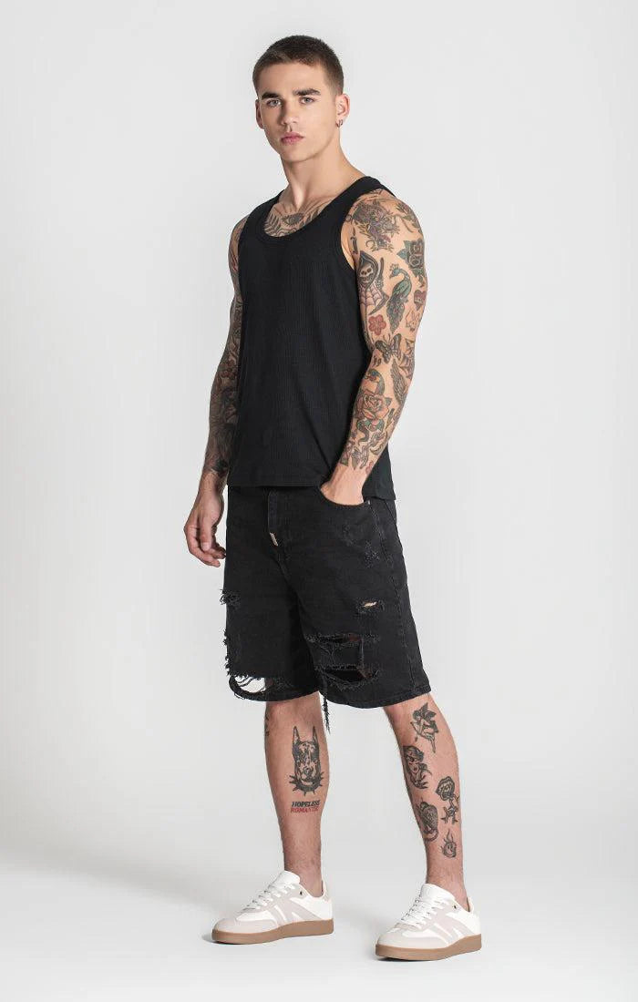 Black Ribbed Tanktop-TankTop-Gianni Kavanagh-XS-Urbanheer