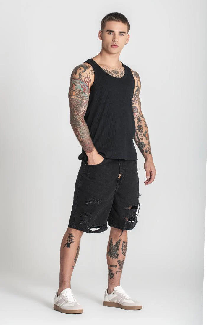 Black Ribbed Tanktop-TankTop-Gianni Kavanagh-XS-Urbanheer