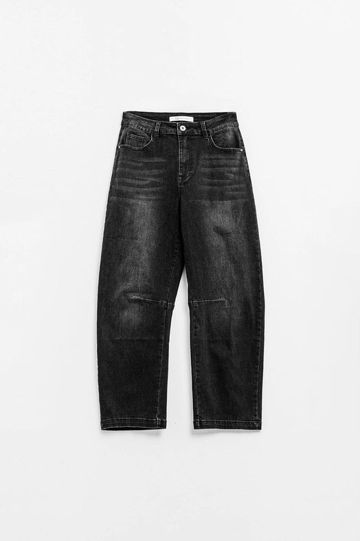 Black Straight Jeans with Seam Detail-Jeans-Q2-XS-Black-Urbanheer