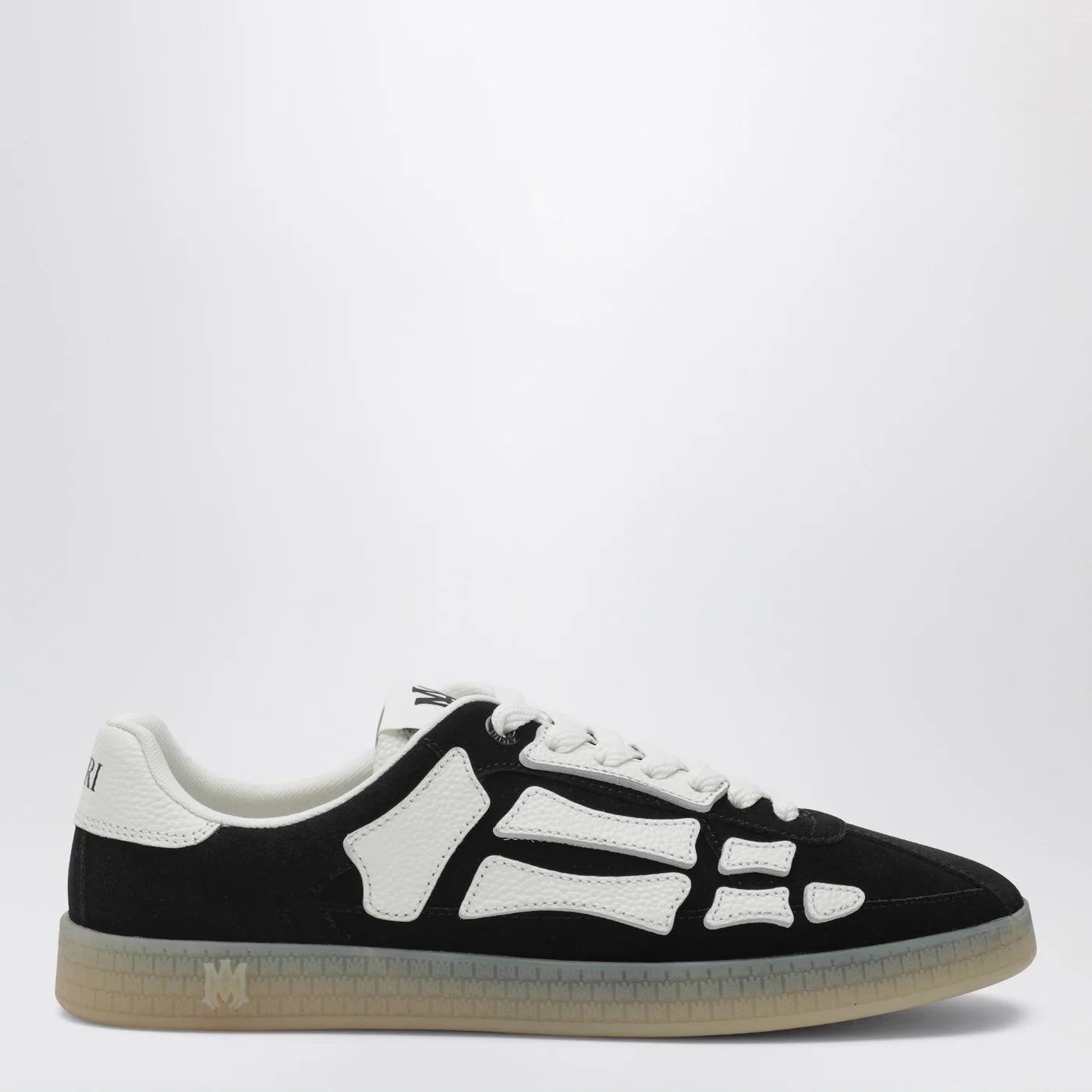 Black Suede Sneakers with Bone Details for Comfort
