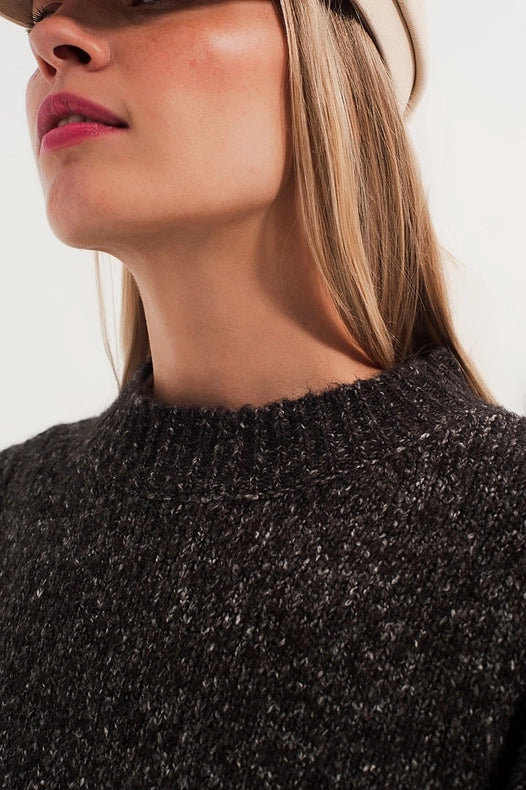 Black Sweater With Round Collar-Sweater-Q2-S-Black-Urbanheer
