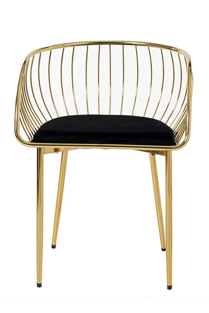 Black Velvet Seat Chair And Gold Frame