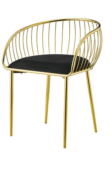Black Velvet Seat Chair And Gold Frame