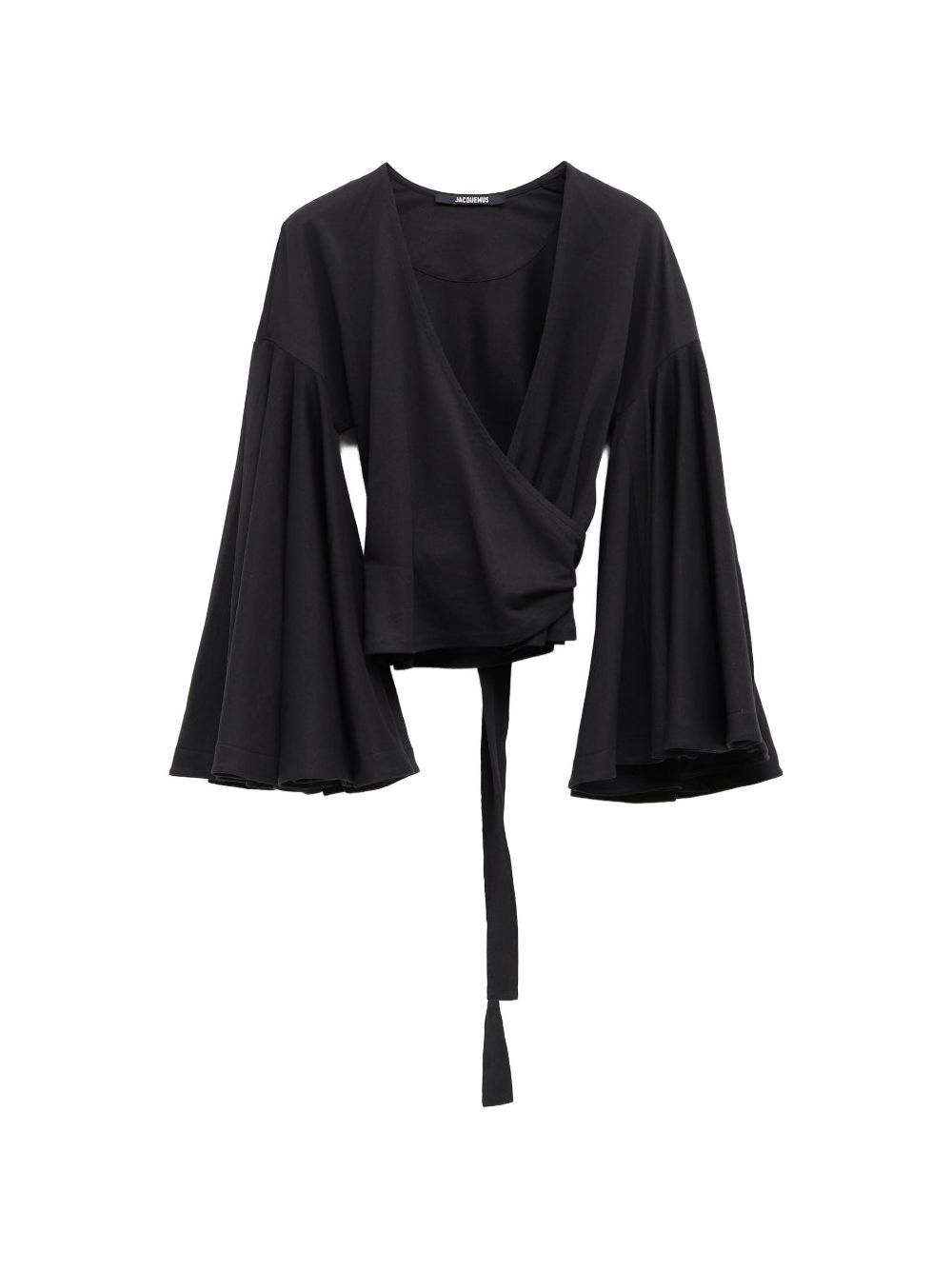 Black Wrap Tie-Fastening Comfort Top