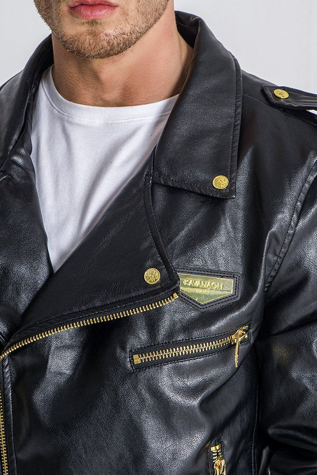 GK Lux Black Opulence Biker Jacket-Clothing - Men-Gianni Kavanagh-Urbanheer
