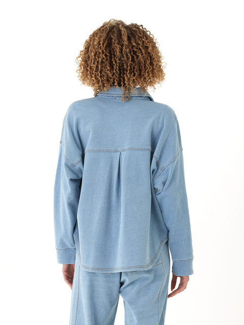 Blaire Denim Terry Button-Down
