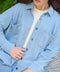 Blaire Denim Terry Button-Down