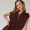 Blake Half Zip Cropped Sweatshirt And Shorts Set Choco-Set-Papermoon-S-Urbanheer