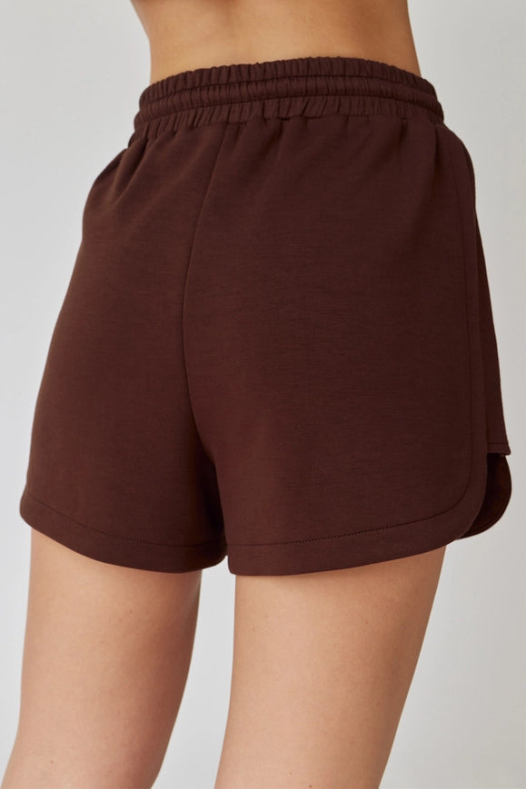 Blake Half Zip Cropped Sweatshirt and Shorts Set Choco-Set-Papermoon-Urbanheer