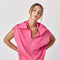Blake Half Zip Cropped Sweatshirt And Shorts Set Hot Pink-Set-Papermoon-S-Urbanheer