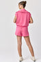 Blake Half Zip Cropped Sweatshirt And Shorts Set Hot Pink-Set-Papermoon-S-Urbanheer
