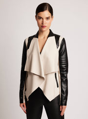 Blanc Noir - Drape Front Jacket JLS/NB-Fashion-Blanc Noir-Clay-L-Urbanheer