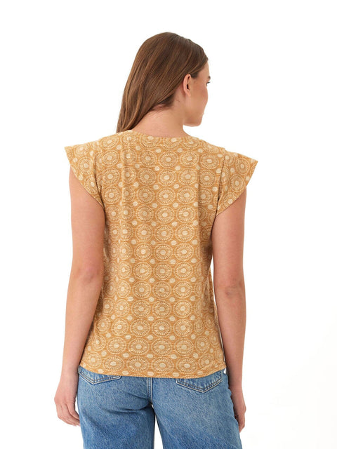 Blanche Medallion Print Linen Jersey Tee
