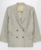 Blazé Milano Double-breasted beige blazer with pink check pattern