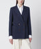 Blazé Milano Navy blue double-breasted jacket in linen and silk
