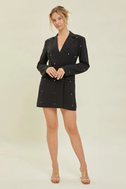 Blazer Dress-Dress-Baevely by Wellmade USA-S-Black-Urbanheer