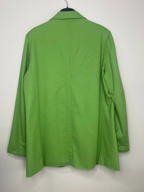 Blazer, Linen Green, Pink Flowers-Blazer-Moving Forward Designs-S-Urbanheer