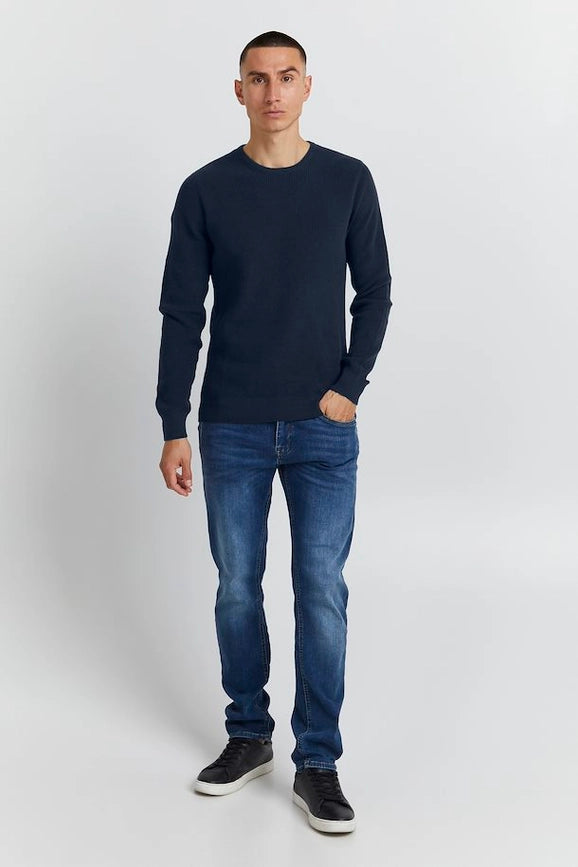 Blend Bh Codford Crewneck Sweater-Sweater-Blend-S-Dress Blues-Urbanheer